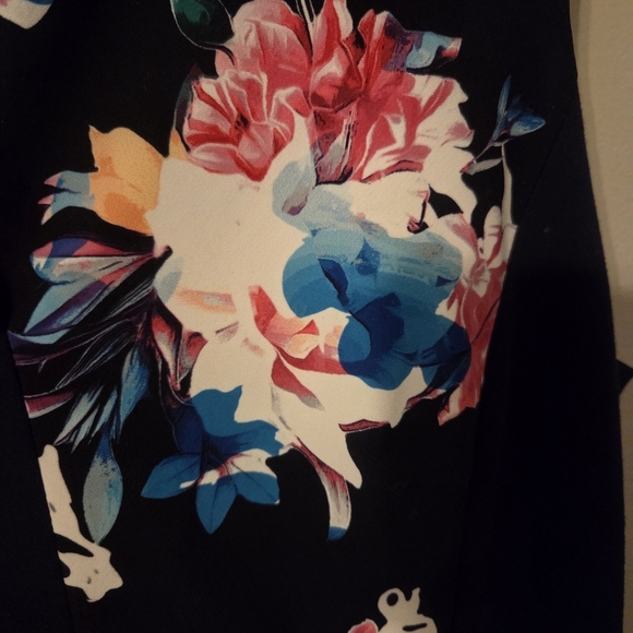 Ellen Tracy Womens Floral Black Sleeveless Fit And Flare Dress With Pockets. 14 - Picture 3 of 7